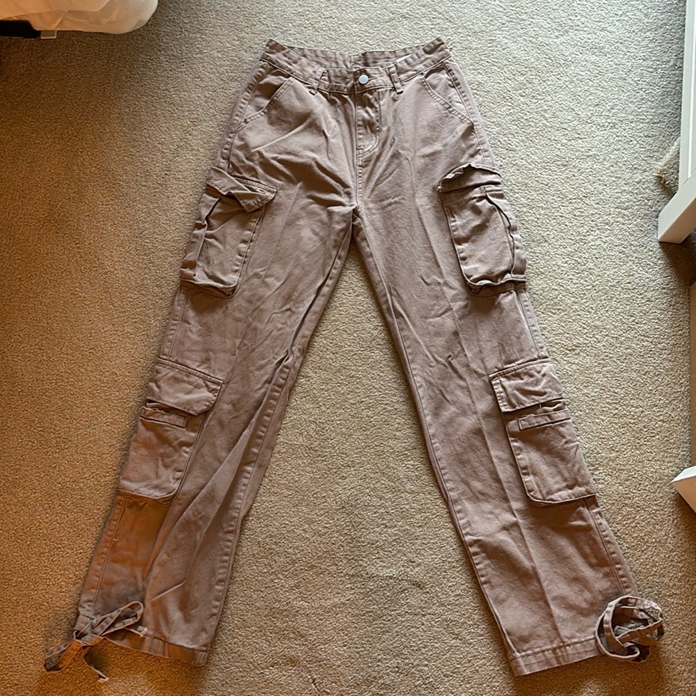 YesStyle Light Brown Cargo Utility Pants (M)